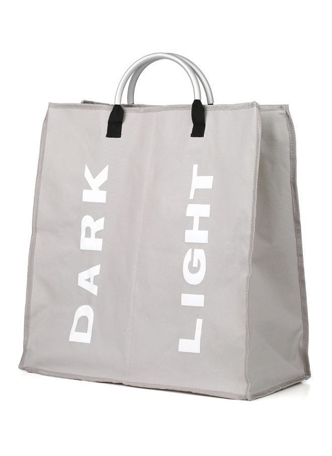 NIBEMINENT 2-Section Foldable Laundry Bag Light Grey/Silver  - Image 3