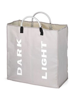 NIBEMINENT 2-Section Foldable Laundry Bag Light Grey/Silver  - Image 2