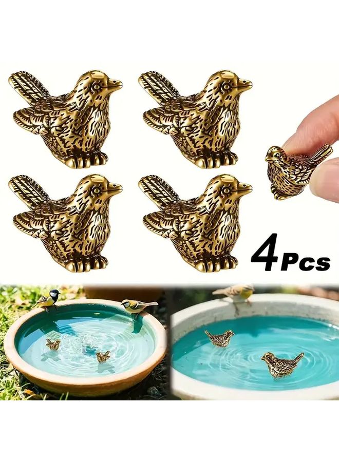 4 Pcs Copper Bird Bath Purification Disks Heavy Duty 0.6 Oz Golden Coin Like Water Cleaner Tablets For Outdoor Birdbaths Fountains Fish And Wildlife Fit Bird Bath Cleaner Ornaments - Image 3