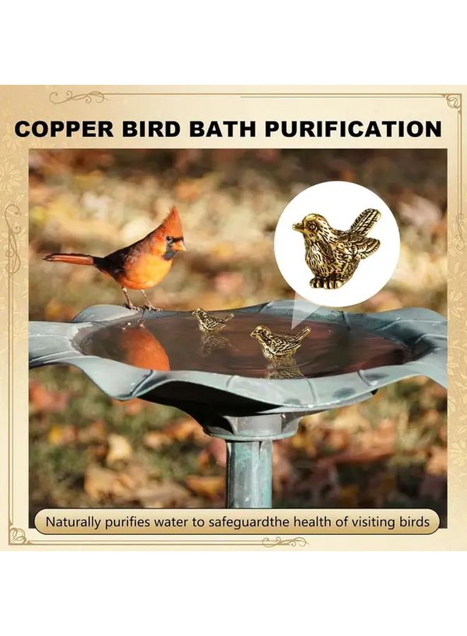 4 Pcs Copper Bird Bath Purification Disks Heavy Duty 0.6 Oz Golden Coin Like Water Cleaner Tablets For Outdoor Birdbaths Fountains Fish And Wildlife Fit Bird Bath Cleaner Ornaments - Image 5