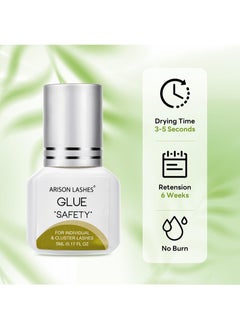 ARISON LASHES DIY Cluster Lash Glue Eyelash Extension Adhesive 3-5 Sec Drying time 6 Weeks Retention Black False Eyelash Safety Glue Professional and Individual Lash Glue -No Fume，No Irritatione  - Image 2