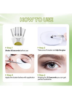 ARISON LASHES DIY Cluster Lash Glue Eyelash Extension Adhesive 3-5 Sec Drying time 6 Weeks Retention Black False Eyelash Safety Glue Professional and Individual Lash Glue -No Fume，No Irritatione  - Image 5
