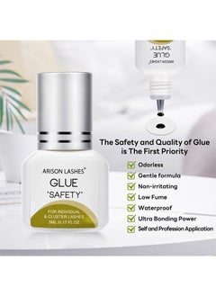 ARISON LASHES DIY Cluster Lash Glue Eyelash Extension Adhesive 3-5 Sec Drying time 6 Weeks Retention Black False Eyelash Safety Glue Professional and Individual Lash Glue -No Fume，No Irritatione  - Image 3