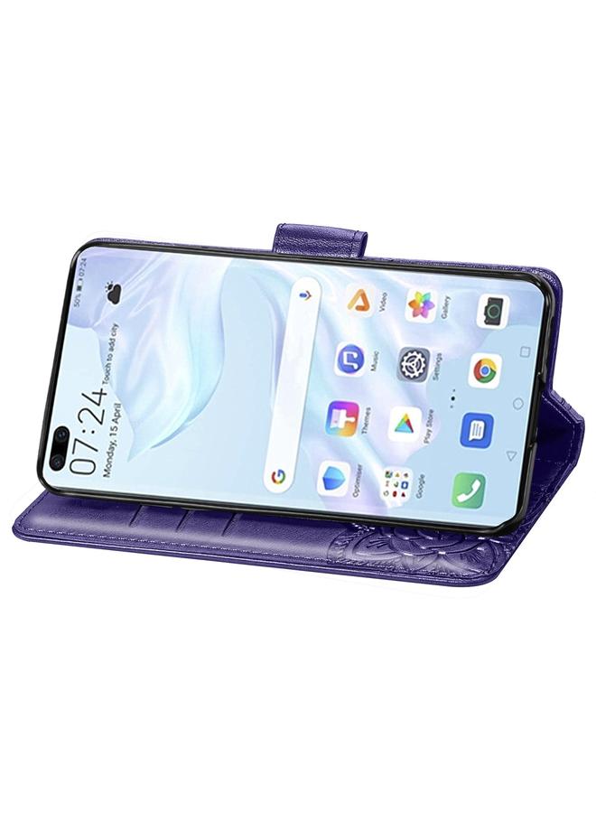 Zaboon Case For Huawei P40 Butterfly Love Flower Embossed Horizontal Flip Leather Case with Bracket / Card Slot / Wallet / Lanyard - Image 4