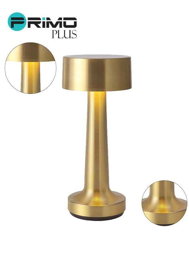 بريمو بلس مصباح LED مكتبي ذهبي، مصباح مكتب محمول ، مصباح ليلي لجانب السرير، مصباح طاولة صغير لغرفة النوم والاماكن الخارجية (ذهبي) - Image 1