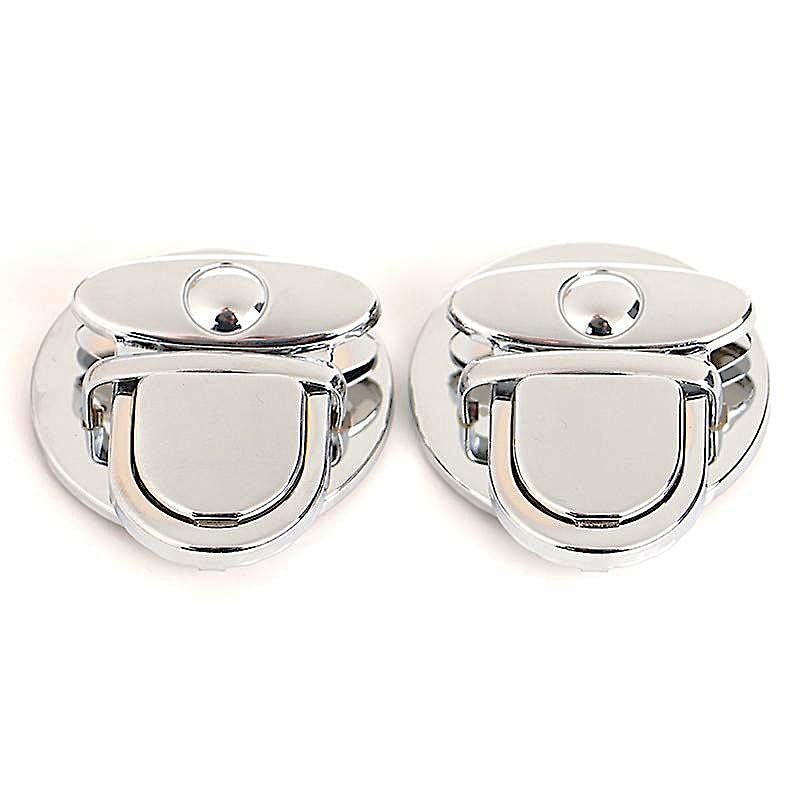 Nimida ® Purse Push Lock Set of 2 | Tuck Lock/Thumb Lock/Clasp/Closure for DIY Purses/Bags/Travel Bags/Handbags | Silver - Image 1