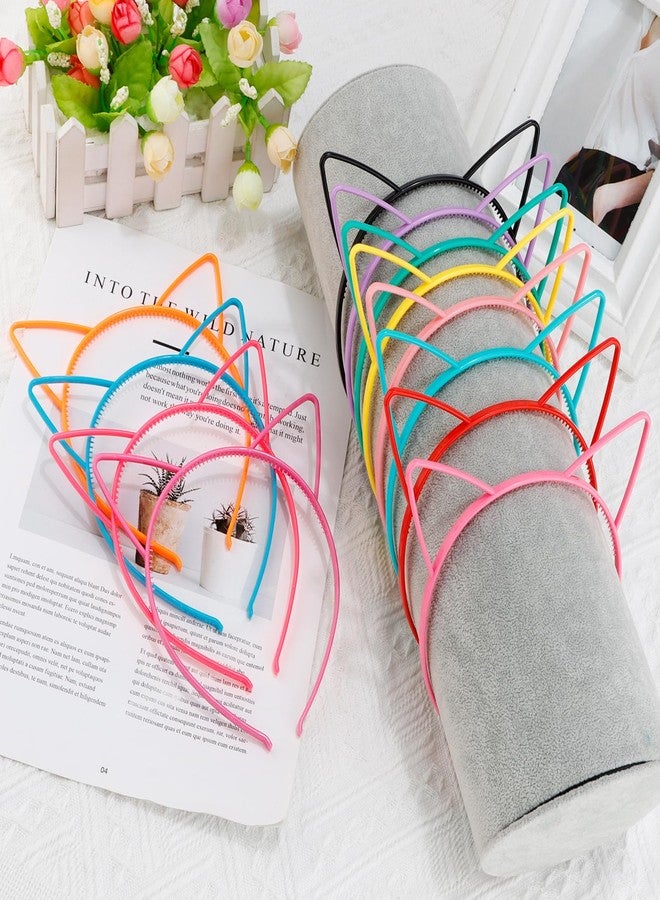 COCIDE 12Pcs Cat Ears Headbands Plastic Taylor Party Decorations Kitty Headbands for Girls Gabby Party Favors Birthday Supplies for Women Halloween Hair Accessories Hair Hoops Costume - Image 5