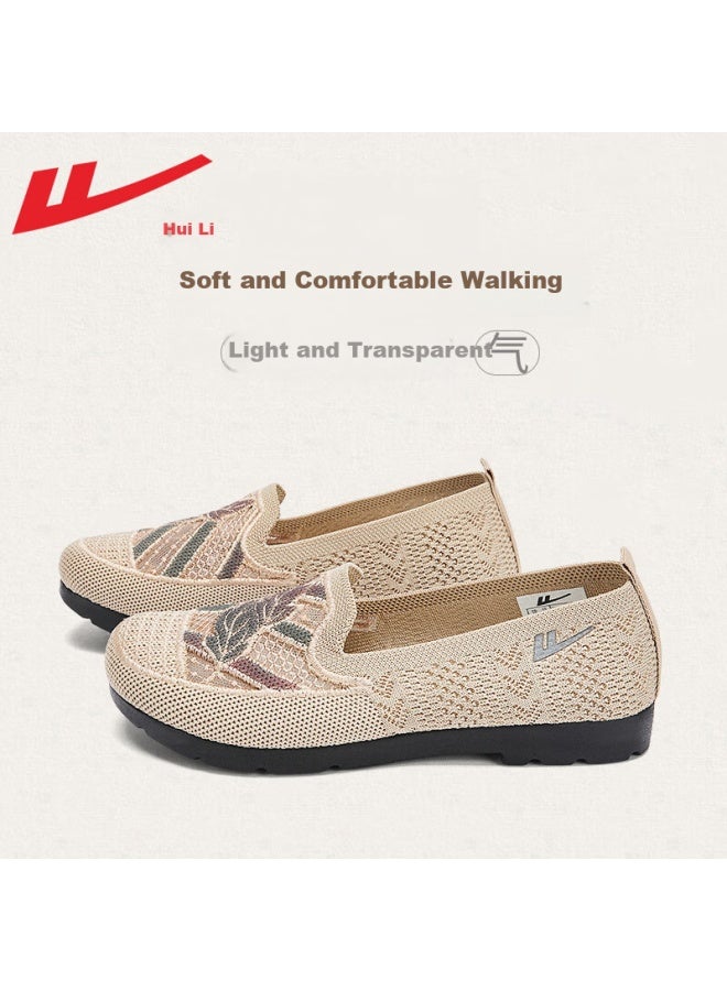 Warrior Official Summer Women'S Breathable Casual Soft-Soled Old Beijing Cloth Shoes For Elderly Women Beige Size 39 - Image 2