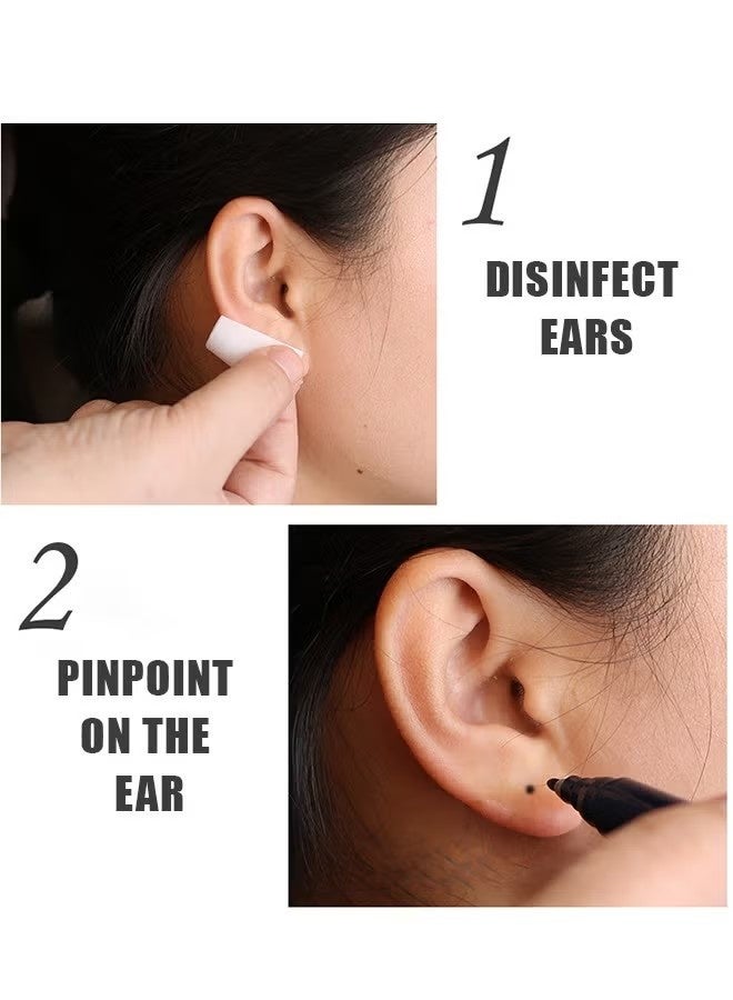 SUFADA 6 Pcs Ear Piercing Gun Kits Diamond Stud Earrings, Disposable No Pain Safety Ear Piercing Gun (Blue) - Image 2