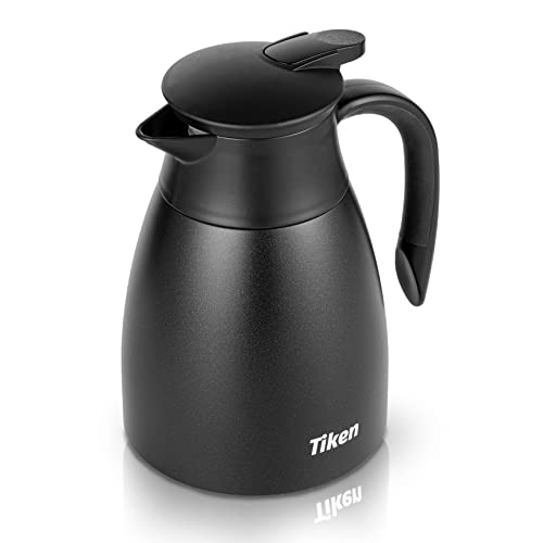 Tiken 34 Oz Thermal Coffee Carafe Stainless Steel Insulated Vacuum Coffee Carafes For Keeping Hot 1 Liter Beverage Dispenser Starry Black - Image 1