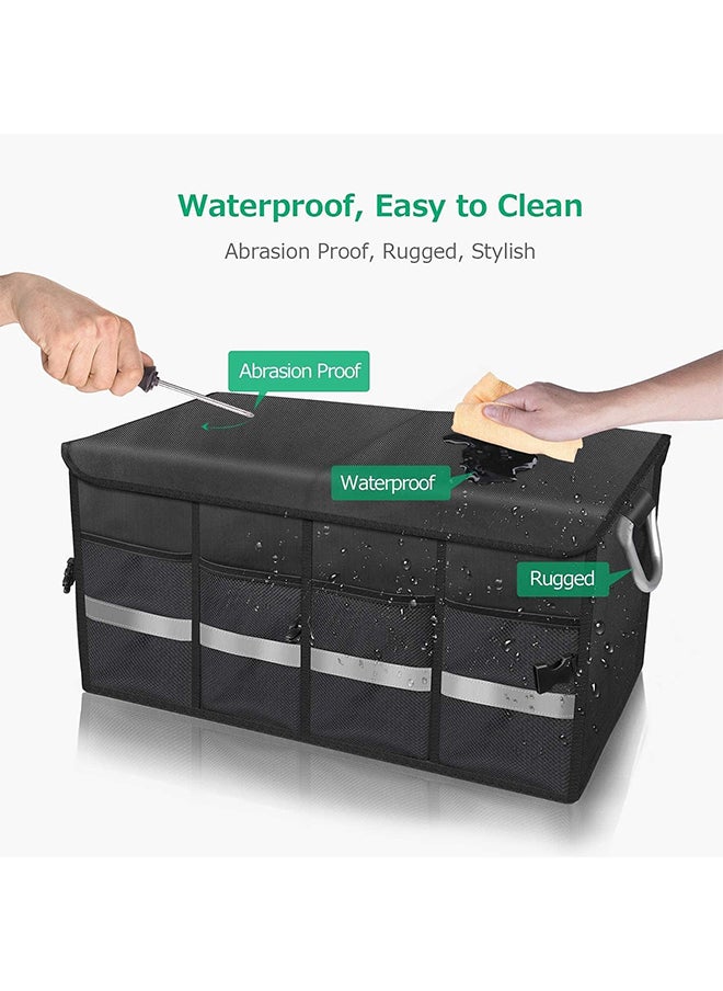Hihonor - Car Trunk Organizer,Foldable Multi-compartment Storage,Non-slip Bottom,Adjustable Fixing Strap,Foldable Lid,Suitable for Organizing Tools/Snacks/Files - Image 1