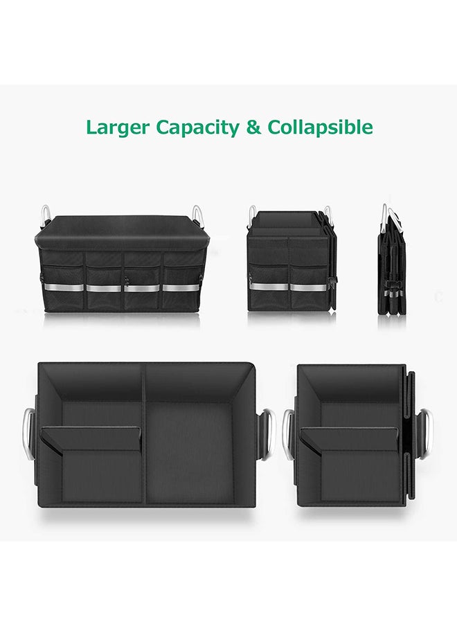 Hihonor - Car Trunk Organizer,Foldable Multi-compartment Storage,Non-slip Bottom,Adjustable Fixing Strap,Foldable Lid,Suitable for Organizing Tools/Snacks/Files - Image 1