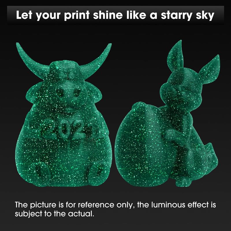 3idea e-Sun eStars PLA Luminous 3D Printer Filament, 1.75mm 1KG Spool Upgrade Strong Glow in The Dark Shiny PLA for 3D Printers, Luminous Shiny Galaxy Black - Image 4