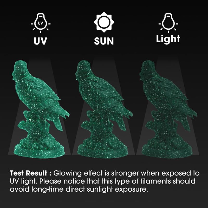 3idea e-Sun eStars PLA Luminous 3D Printer Filament, 1.75mm 1KG Spool Upgrade Strong Glow in The Dark Shiny PLA for 3D Printers, Luminous Shiny Galaxy Black - Image 3