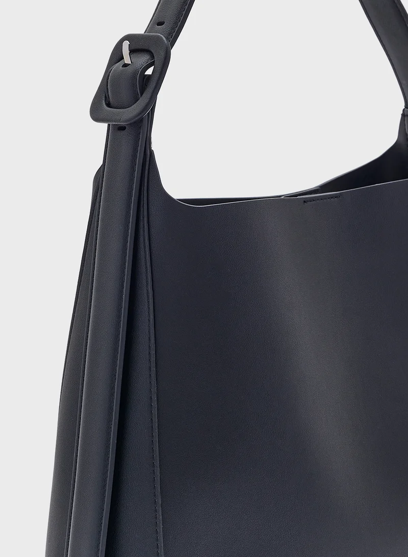 MANGO Shopper Bag With Buckle