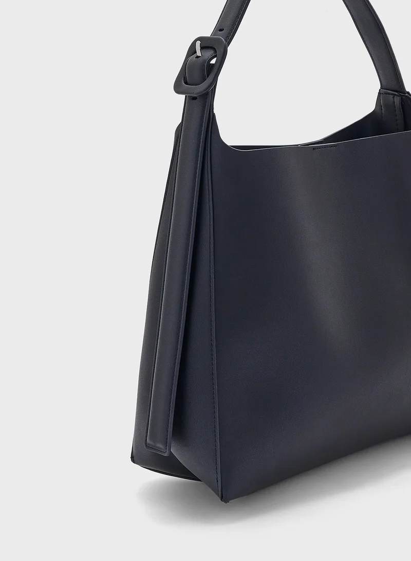 MANGO Shopper Bag With Buckle
