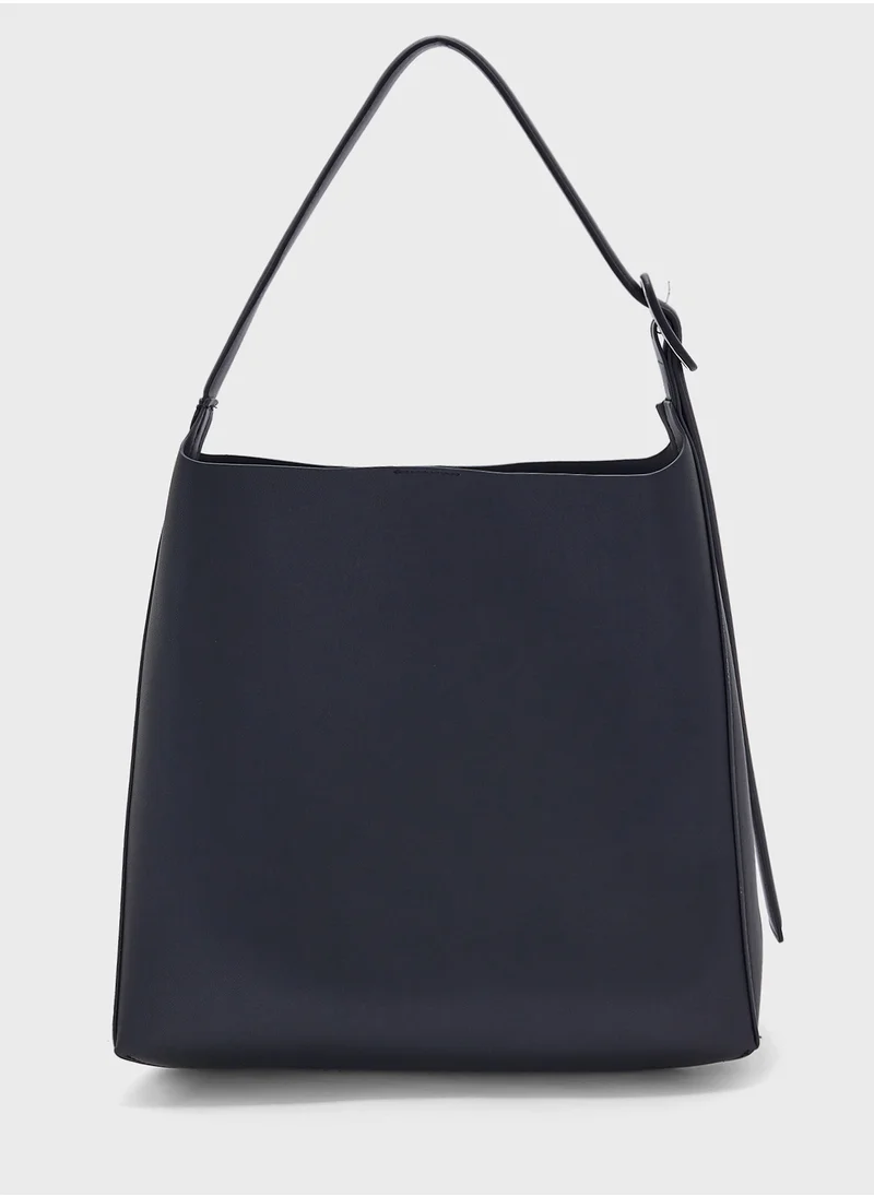 MANGO Shopper Bag With Buckle