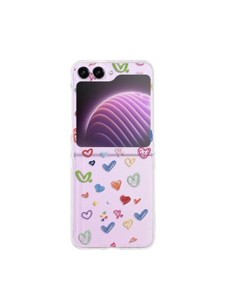Case Cover For Samsung Galaxy Z Flip5 Painted Pattern PC Transparent Folding Phone Case (Z12 Little Heart) - pzsku/ZE2E18BE9C29FEDD87AC8Z/45/_/1712263306/3c7983bb-4701-4ec2-93ba-1a0ed76a422a