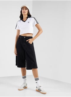 adidas Originals Adicolor Football Jacquard V-Neck Crop Polo Shirt  - Image 4