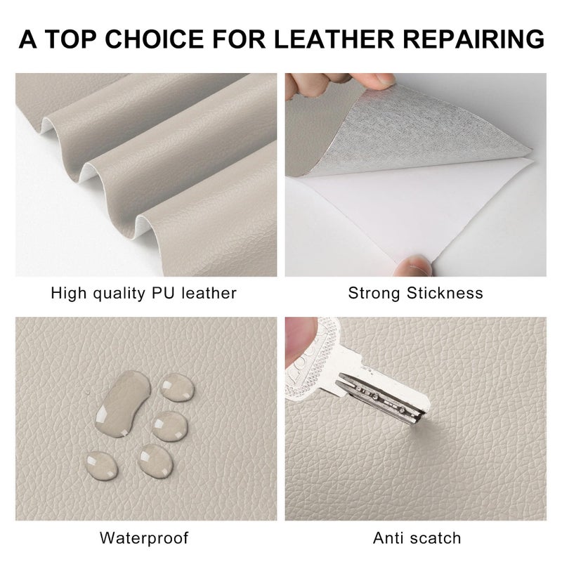 YAFLC Leather Repair Patch for Furniture, 4" x 63" Self Adhesive Leather Repair Kit Vinyl Repair Tape for Car Seat Sofa Jackets Couches Chair Apricot - Image 4