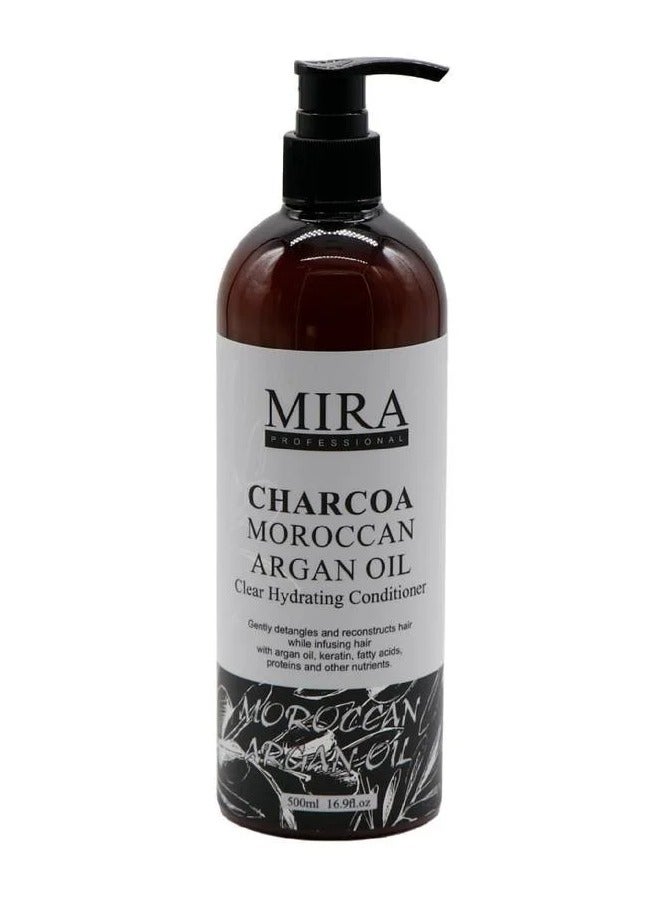 Mira Mira  Charcoal Moroccan Argan oil Cleaer Hydrating Conditioner  500 ml