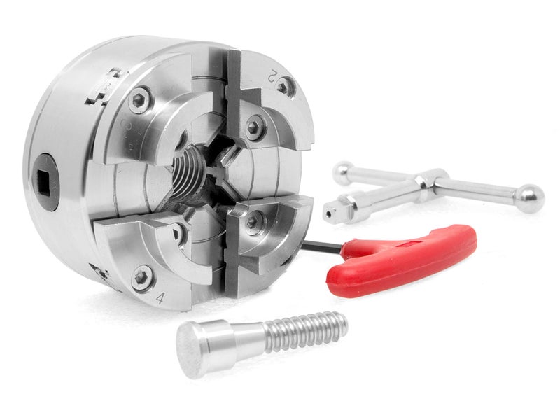 WEN LA4374 375Inch 4Jaw SelfCentering Lathe Chuck Set with 1Inch x 8TPI Thread