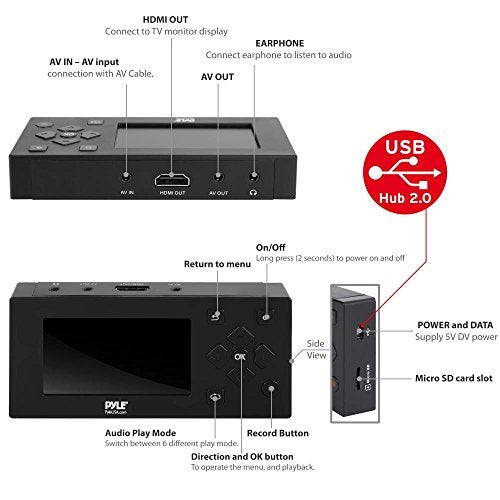 Pyle Video Game Capture Card - w/LCD Monitor-AV Recorder, HDMI Support, Full HD 1080P Digital Media File Creation System w/Audio for USB, SD, PC, DVD, PS4, PS3, Xbox One, Xbox 360 and Wii - (PVRC49) - Image 4
