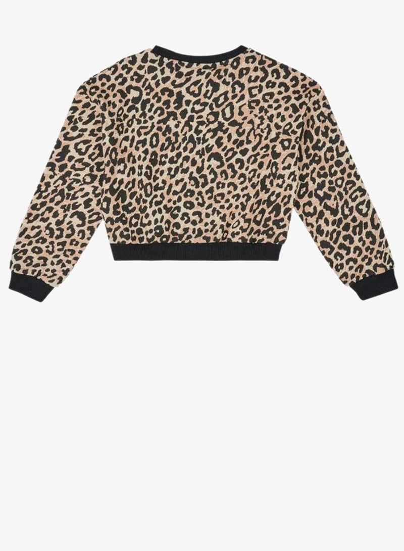 GUESS Youth Graphic Oversize Crop Crew Neck Sweatshirt - Image 3