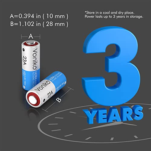 Voniko Alkaline Battery 23A - Ultra 23A Batteries (12-Pack) - Long Lasting 12 Volt A23 Battery for Doorbells and Power Remote - Image 3