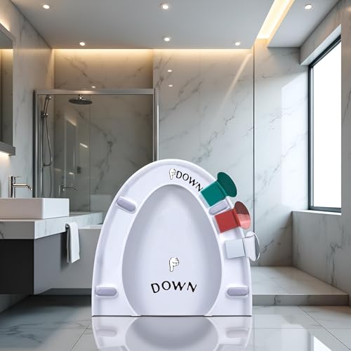 Jinshining 3Pcs Toilet Seat Lifter with 1Pc Toilet Seat Stickers Decals, Holder Lift Tools Bathroom Accessories for Home,Hotel, Office,Restaurant，Public Toilet，Toilet Lid Decals，Accessories - Image 2