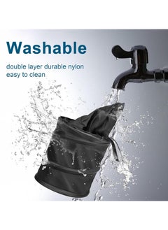 Beauenty Car Trash Can, Mini Collapsible Pop-up Car Garbage Can, Waterproof Hanging Car Trash Bag with Velcro, Car Trash Bin, 1 Pack, Black  - Image 2
