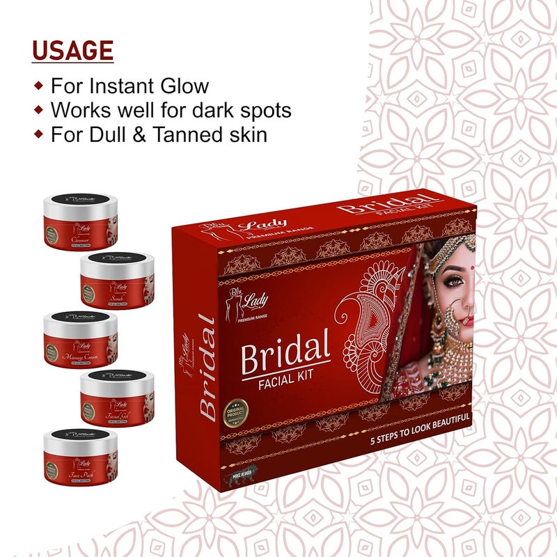 Blu Lady Professional Bridal Skin Whitening Facial Kit Beauty Bridal Diamond Instant Glow Ever in India All Type Skin Fairness Set of 5 275 G bridal - Image 2