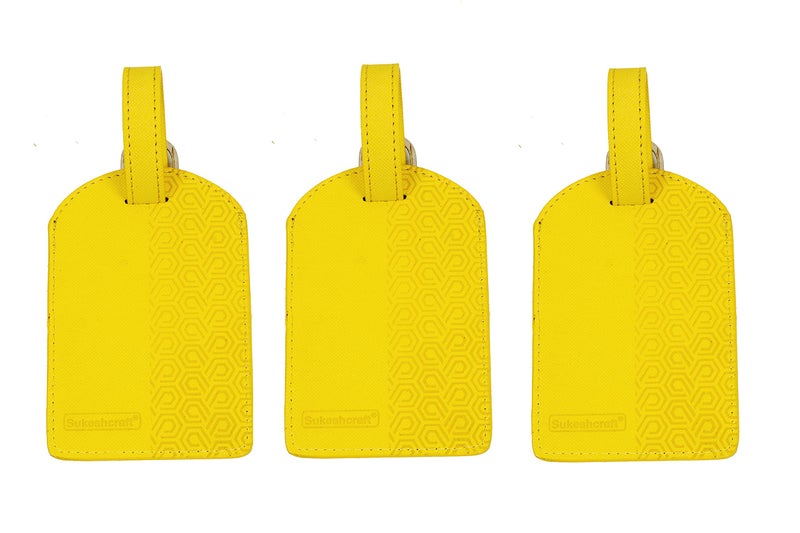 Sukeshcraft Luggage Tags Suitcase Tag Travel Bag Labels Neon(Yellow) - Image 2