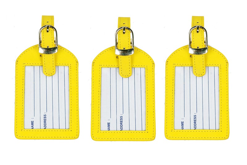 Sukeshcraft Luggage Tags Suitcase Tag Travel Bag Labels Neon(Yellow) - Image 1