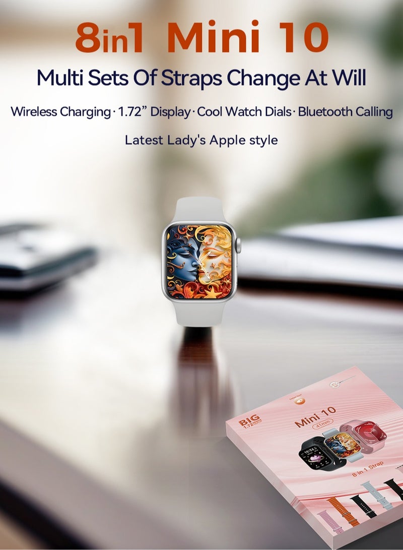 1.72-inch High-Definition Smart Watch Set, with 8 interchangeable straps to match your mood, taking care of both your health and entertainment - Image 1