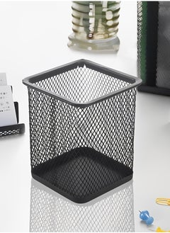 Generic Square Iron Metal Mesh Pen holder (Black)  - Image 2