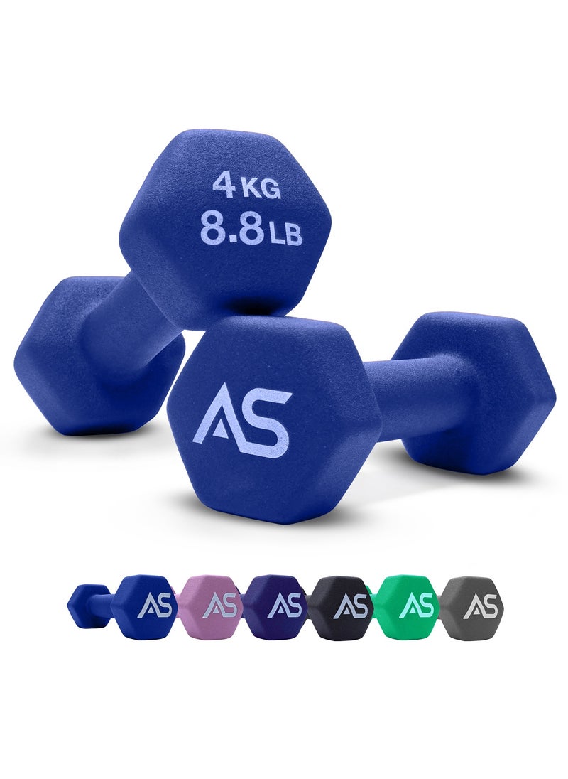 Allure Sphere - Sphere Neoprene Dumbbell Set For Home Gym Exercise - Anti Slip Fitness Equipment For Pilates, Cardio, Training - Anti Sweat Hex Dumbbells In 1Kg 2Kg 3Kg 4Kg 5Kg In Pair - Image 1