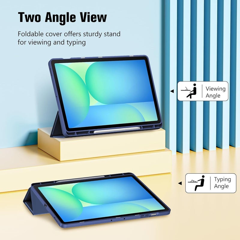 GENNEXT Samsung Galaxy Tab S10 FE+ S10 FE Plus 2025 Released 13.1 Inch Smart Cover Stand Hard Shell Auto Sleep Wake UP with Pencil Holder for Galaxy Tab S10FE+ Dark Blue - Image 5