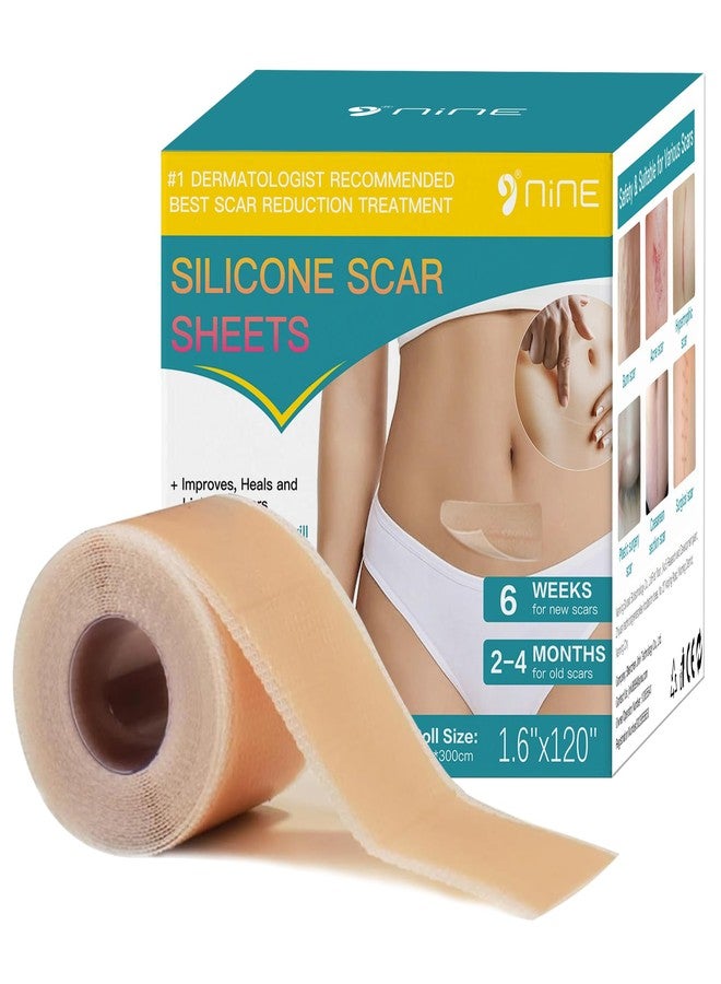 Nine Silicone Scar Sheets (1.6”x120" Roll-3M),Silicone Scar Tape Roll,Scar Silicone Strips,Ultra-thin Scar Removal Treatment for Surgical Scars, C Section, Tummy Tuck, Keloid Bump Removal - Image 1