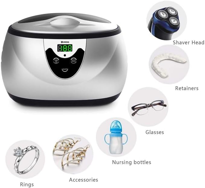 Ukoke Ultrasonic Jewelry & Retainer Cleaner – Professional Ultrasonic Cleaner Machine for Dentures, Mouth Guards, Braces, Toothbrush Heads, Rings & Watches with Timer – Perfect Christmas Gift - Image 2