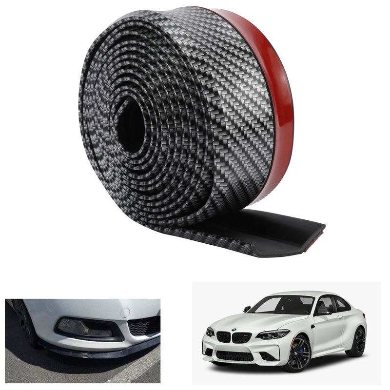 Asryd Carbon Fiber Car Front Bumper Lip Side Skirt Spoiler (2.5M / 8.2ft.) Anti Scratch Protector Easy Trim Waterproof Car Accessories For BMW M2 - Image 5