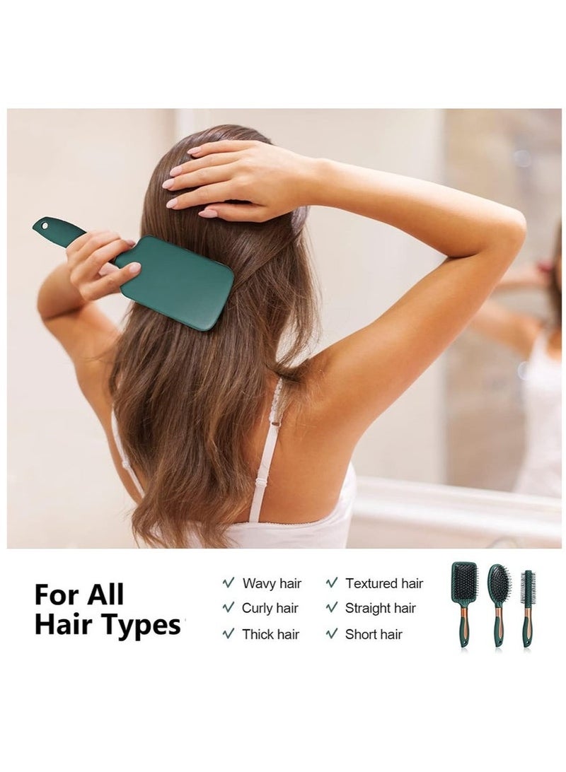 Generic Hair Brush Set, 3pcs Hair Brush Comb with Detangling Nylon Pins, Cushion Hair Combs for Women, Men, Kids  - Image 5