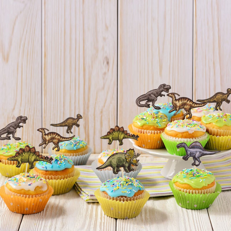 Ephlyn 36Pcs Dinosaur Cupcake Toppers Roar Dinosaur Cupcake Picks Dino Cake Decorations for Kids Boys Dinosaur Theme Birthday Babyshower Party Decorations - Image 4