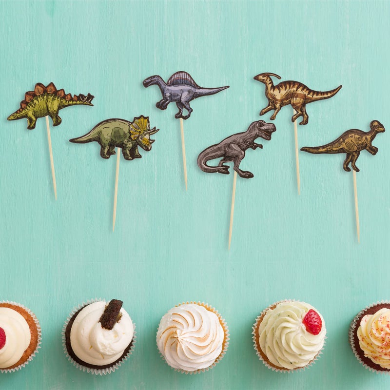 Ephlyn 36Pcs Dinosaur Cupcake Toppers Roar Dinosaur Cupcake Picks Dino Cake Decorations for Kids Boys Dinosaur Theme Birthday Babyshower Party Decorations - Image 3