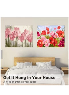 KASTWAVE DIY Paint by Numbers, Canvas Oil Painting Kit for Kids & Adults, 16" W x 20" L Drawing Paintwork with Paint Brushes, Acrylic Pigment, Arts Craft for Home Wall Decor - Flying Flower  - Image 2