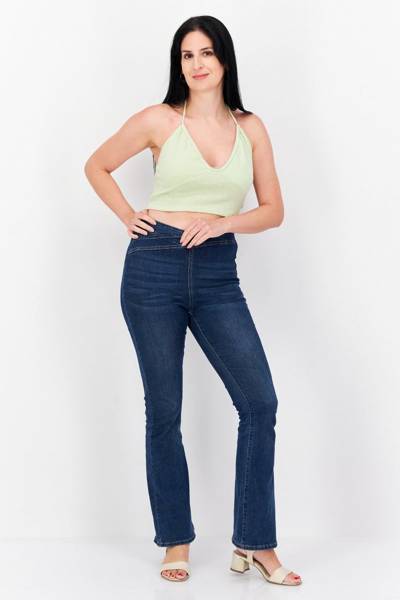 STEVE MADDEN Women Halter Neck Sleeveless Textured Top, Green - Image 2