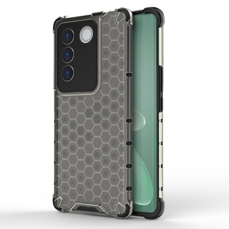 HuHa Case Cover For vivo V27 / V27 Pro Shockproof Honeycomb Phone Case(Black) - Image 1