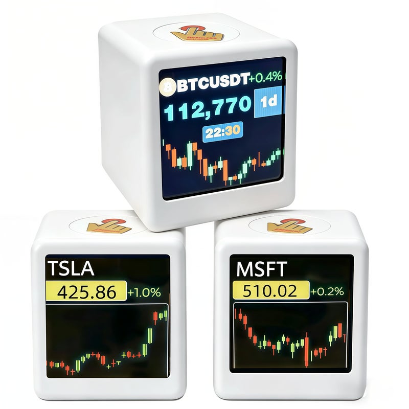 Zyntrazy RealTime Bitcoin Crypto Stock Ticker with Gold Price Tracking Digital Clock with Weather Temperature and Humidity Display US Market Data Creative Gift for Husband Boyfriend or Women - Image 2