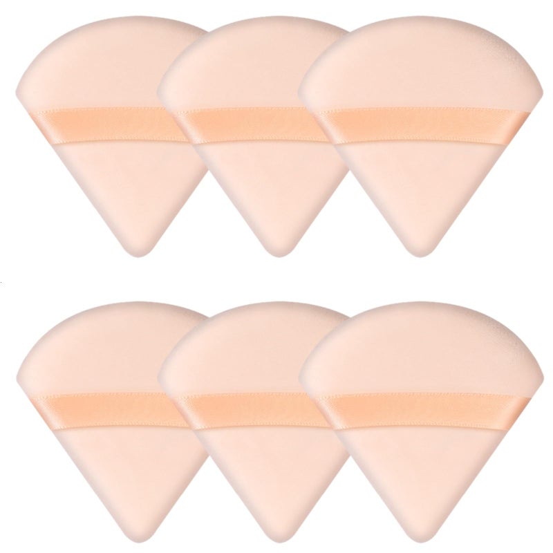 6 Pieces Triangle Powder Puff Soft Makeup Sponge Make Puff for Face Powder Cosmetic Foundation Sponge Makeup ToolFlesh