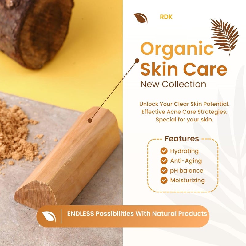 RDK عصا خشب الصندل الطبيعي من RDK ميسور سافيد تشاندان للبويا تيلاك هافان والجمال [140-150 جرام عبوة من 1] - Image 2